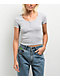 Freeworld Hannie Heather Grey Henley T-Shirt - Thumbnail image 1 of 3