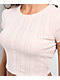 Freeworld Irina Pointelle Pink Crop T-Shirt - Thumbnail image 3 of 3