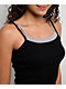 Freeworld Laura Black & Grey Layered Crop Tank Top - Thumbnail image 3 of 3
