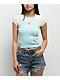 Freeworld Pammie Pointelle Light Blue & Cream Raglan T-Shirt - Thumbnail image 1 of 3