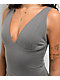 Freeworld Pheobe Grey V-Neck Crop Tank Top - Thumbnail image 3 of 3