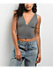 Freeworld Pheobe Grey V-Neck Crop Tank Top - Thumbnail image 1 of 3