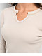 Freeworld Thora Silver Birch Notch Thermal Long Sleeve Crop T-Shirt - Thumbnail image 3 of 3