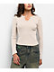 Freeworld Thora Silver Birch Notch Thermal Long Sleeve Crop T-Shirt - Thumbnail image 1 of 3