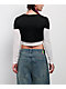 French Twist Black & White 2fer Thermal Long Sleeve T-Shirt - Thumbnail image 2 of 4