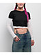 French Twist Black & White 2fer Thermal Long Sleeve T-Shirt - Thumbnail image 1 of 4