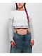 French Twist White & Grey 2fer Thermal Long Sleeve T-Shirt - Thumbnail image 1 of 4