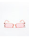 Gafas de sol brillantes rectangulares rosas