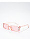 Gafas de sol brillantes rectangulares rosas