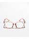 Gafas de sol de cristal rosáceo con marco cuadrado grueso de luz azul