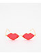 Gafas de sol doradas y rojas de labios