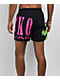 Gecko Iconic Multi Stripe Black & Purple Volley Shorts - Thumbnail image 3 of 5