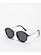 Glassy Klein Black & Gold Polarized Round Sunglasses