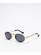 Glassy Zion Gold & Black Round Sunglasses