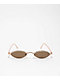 Gold & Brown Smoke Oval Sunglasses