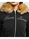 Guess Jeans Black Faux Fur Crop Zip Hoodie - Thumbnail image 3 of 6