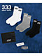 HALF EVIL 3 Pack Black, White & Grey Crew Socks - Thumbnail image 2 of 2