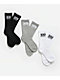 HALF EVIL 3 Pack Black, White & Grey Crew Socks - Thumbnail image 1 of 2