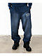 HALF EVIL Rhinestone Navy Wash Sweatpants - Thumbnail image 1 of 5