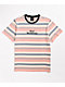 HUF Amory Coral & Blue Stripe Knit T-Shirt - Thumbnail image 1 of 3