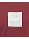 HUF Box Logo camiseta color granate