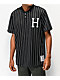 HUF Bronx Black & White Henley Mesh Baseball Jersey