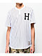 HUF Bronx White Henley Mesh Baseball Jersey