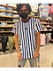 HUF Dexter Stripe Navy & White Knit T-Shirt - Thumbnail image 1 of 4