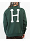 HUF Essentials Classic H Sudadera de cuello redondo verde