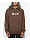 HUF Essentials OG Logo Sudadera con capucha marrón