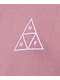 HUF Essentials Triple Triangle Mauve T-Shirt - Thumbnail image 3 of 3