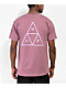 HUF Essentials Triple Triangle Mauve T-Shirt - Thumbnail image 1 of 3