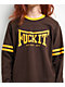 HUF Fuck It Brown & Yellow Long Sleeve Football Shirt - Thumbnail image 3 of 3