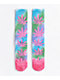 HUF Plantlife Pink, Blue & Green Drip Dye Crew Socks