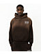 Half Evil Rhinestone Brown Wash Hoodie - Thumbnail image 2 of 5