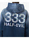 Half Evil Rhinestone Navy Wash Hoodie - Thumbnail image 3 of 5