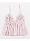 Happy Camp3r Penelope Ballet Garden Pink Crop Tank Top - Thumbnail image 1 of 2