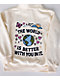 Happy Camp3r The World Is Better Cream Zip Hoodie - Thumbnail image 7 of 10