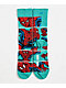 Happy Socks x Marvel Web Slinger Teal Crew Socks - Thumbnail image 2 of 2