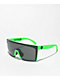 Heat Wave Lazer Face Moto Green & Black Sunglasses - Thumbnail image 1 of 2