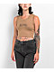 Hell & Company Braincase Brown Crop Tank Top - Thumbnail image 2 of 3