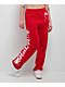 Hello Kitty® & Friends | A.LAB Hello Kitty Pink Ribbon Red Sweatpants - Thumbnail image 1 of 11