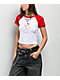 Hello Kitty® & Friends | A.LAB Hello Kitty Pink Ribbon White & Red Crop T-Shirt - Thumbnail image 1 of 6