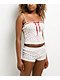 Hesperus Cherry Red & Cream Crop Tank Top - Thumbnail image 1 of 5