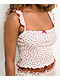 Hesperus Strawberry Red & Cream Crop Tank Top - Thumbnail image 3 of 5