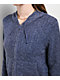 Hooked Up Blue Cable Knit Crop Zip Hooded Sweater - Thumbnail image 3 of 4