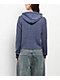 Hooked Up Blue Cable Knit Crop Zip Hooded Sweater - Thumbnail image 2 of 4