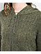 Hooked Up Green Cable Knit Crop Zip Hooded Sweater - Thumbnail image 3 of 4