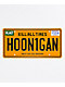 Hoonigan Orange License Plate