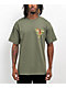 Hypland Orange Tiger Logo Olive Green T-Shirt - Thumbnail image 2 of 3